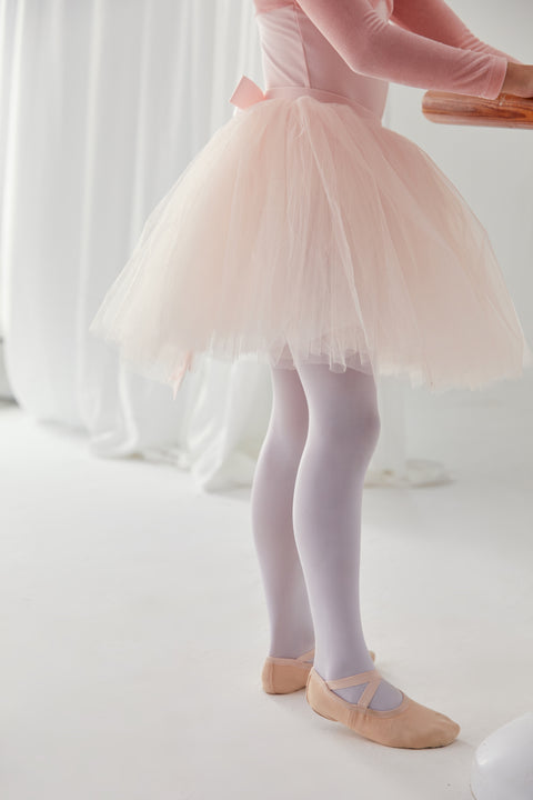 Footed Girls Ballet Tights in White
