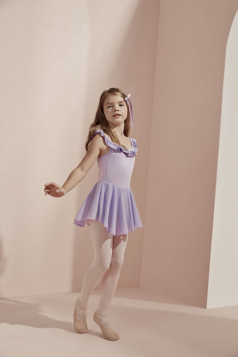 Frill Camisole Skirted Dance Leotard in Purple