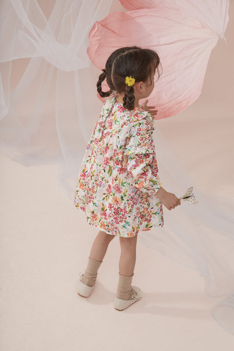 Amelie Long Sleeve Cotton Floral Dress