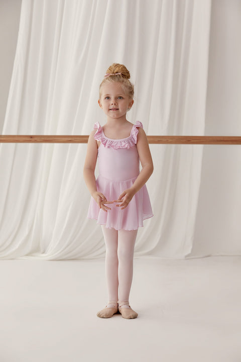 Frill Camisole Skirted Dance Leotard in Pink