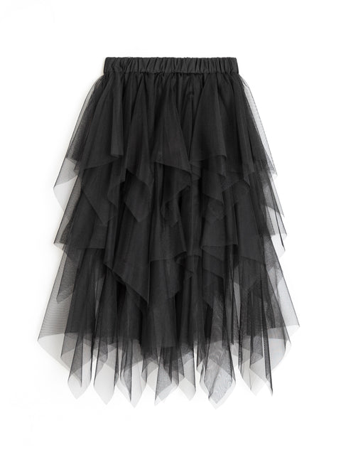 Maxi Tulle Skirt in Black