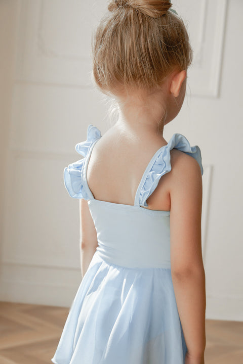 Frill Camisole Skirted Dance Leotard in Blue