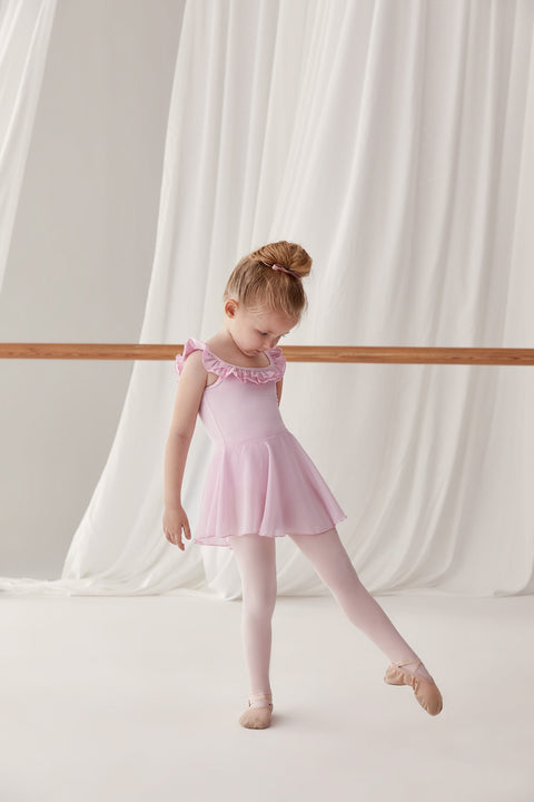 Frill Camisole Skirted Dance Leotard in Pink