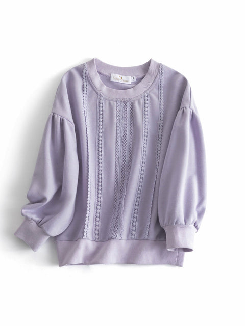 Wisteria Long Sleeve Embroidered Sweatshirt
