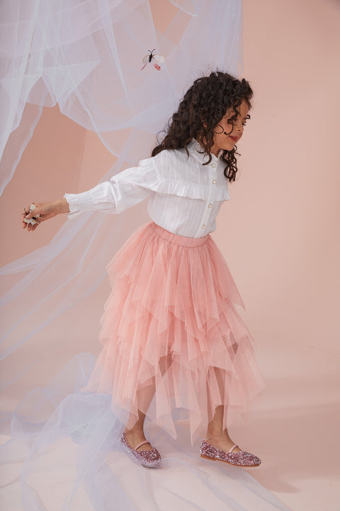 Maxi Tulle Skirt in Coral